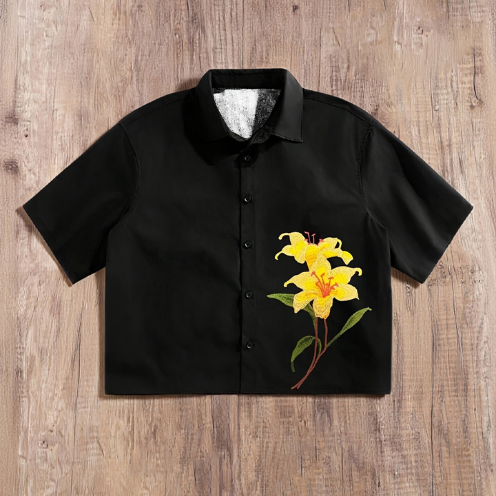Retro Plaid Print Short Sleeve Shirt