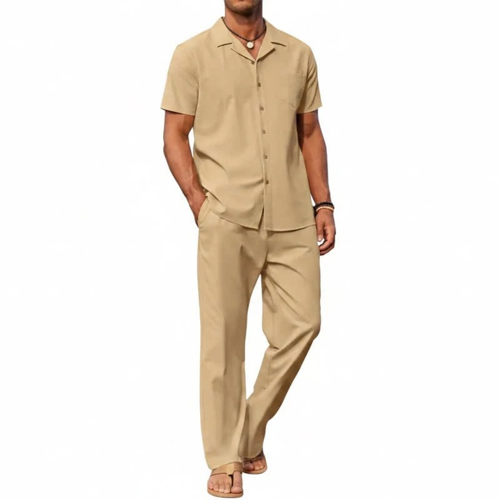 Casual Short Sleeve Shirt &amp; Pants Set