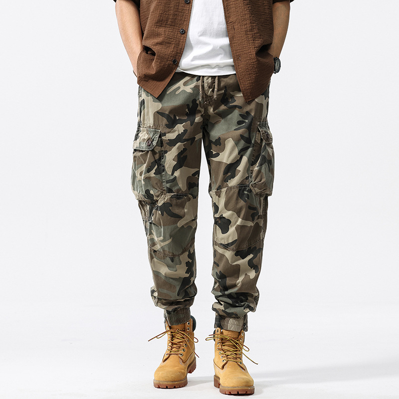 Men's Camo Cotton Cargo Jogger Pants