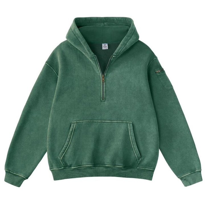Vintage Half-Zip Hooded Pullover