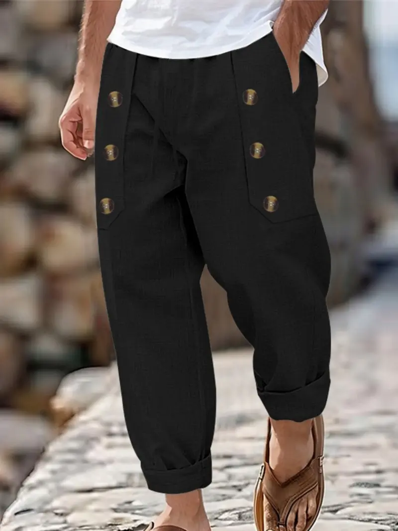 Men's Linen Multi-Pocket Casual Pants