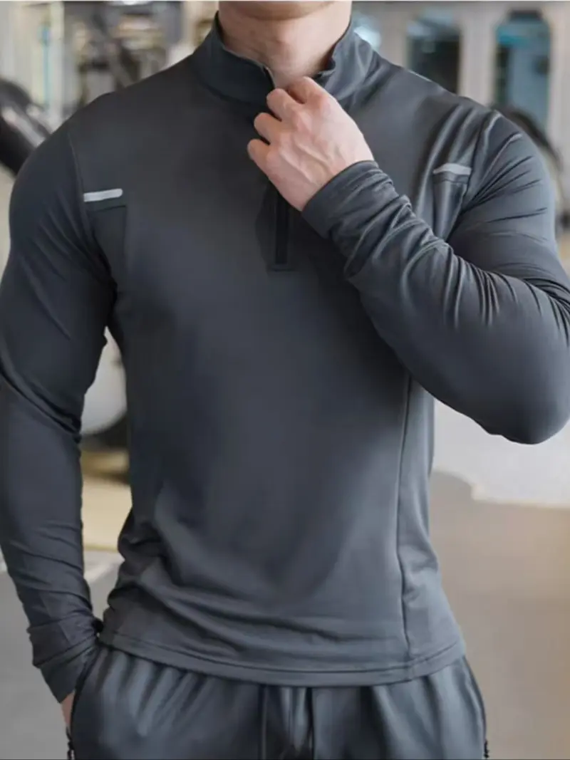 Men's Reflective Half-Zip Sports Shirt