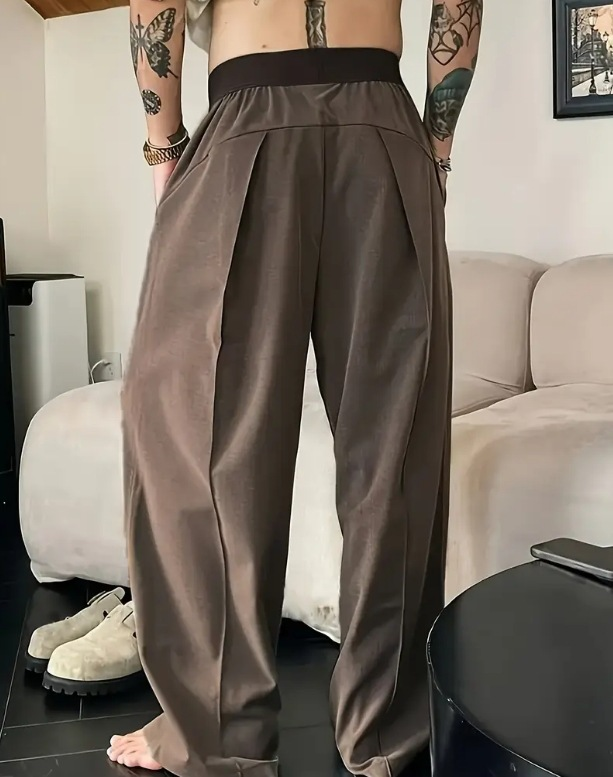Men's Draped Wide-Leg Casual Pants