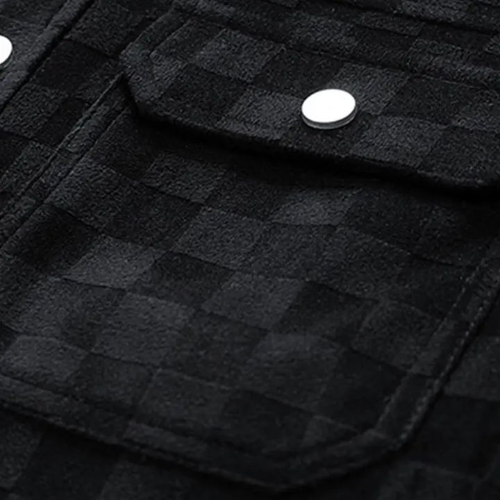 Textured Button Front Flap Pocket Jacket