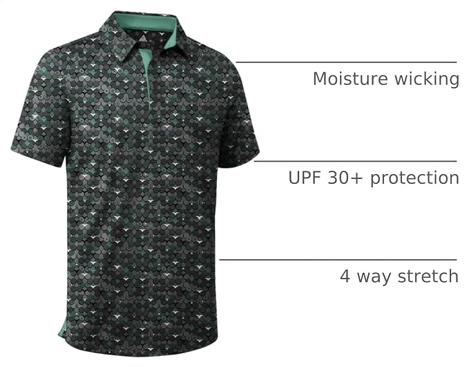 Men's Printed Quick-Dry Golf Polo Shirt