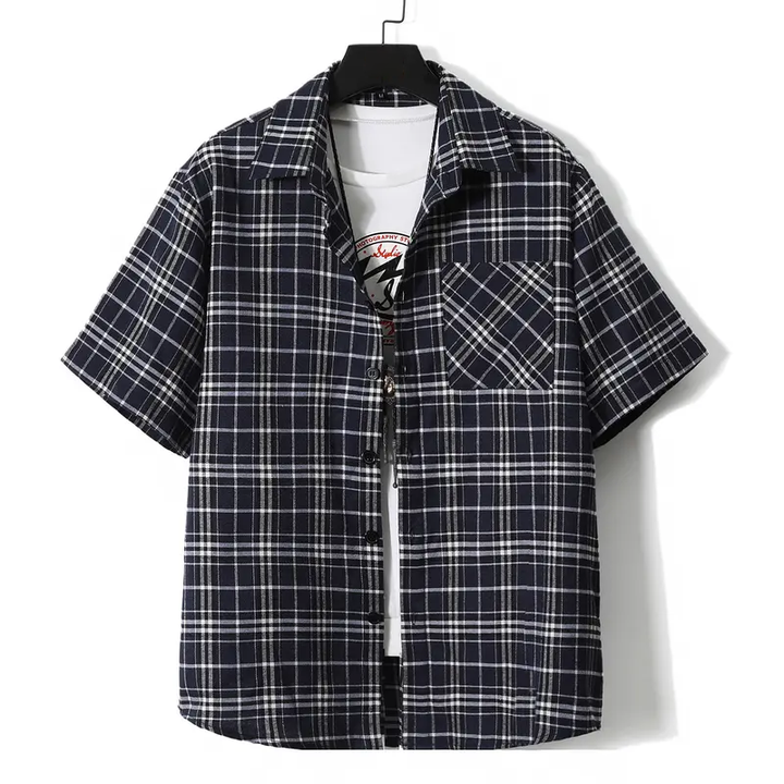 Vintage Plaid Loose-Fit Shirt