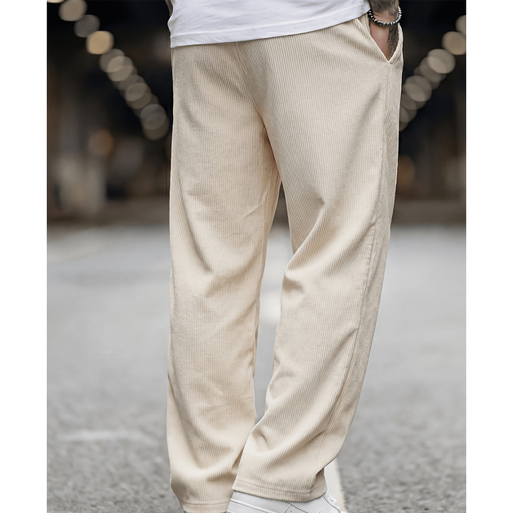 Wide Leg Ribbed Drawstring Pants