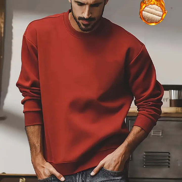 Fleece-Lined Crewneck Long Sleeve Top