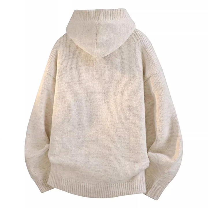 Hooded Knit Button Cardigan