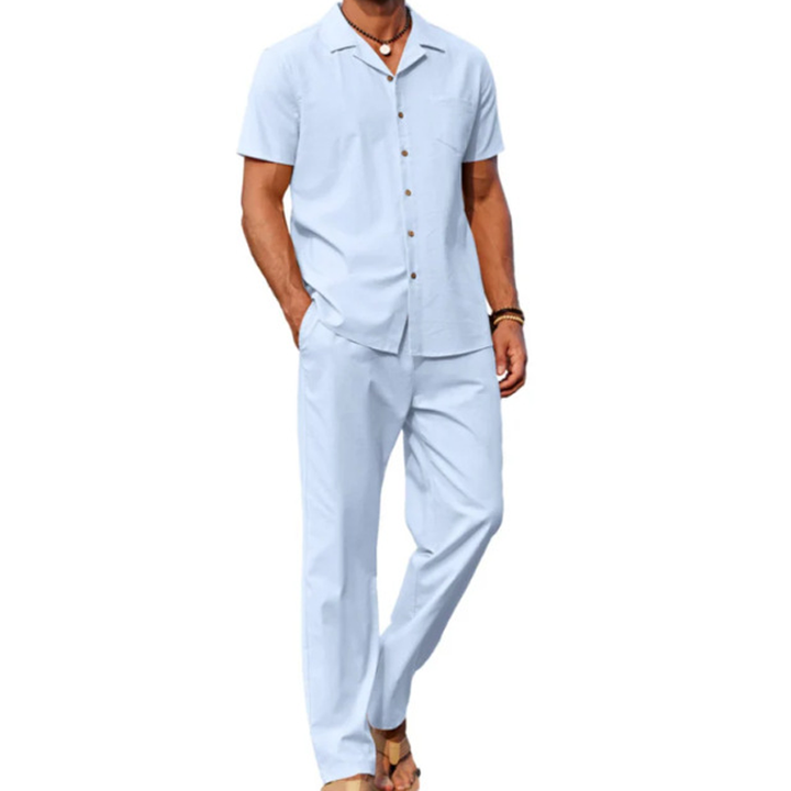 Casual Short Sleeve Shirt &amp; Pants Set