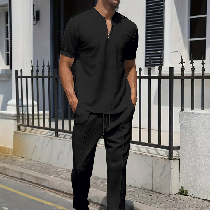 Zip Henley Shirt &amp; Pants Set