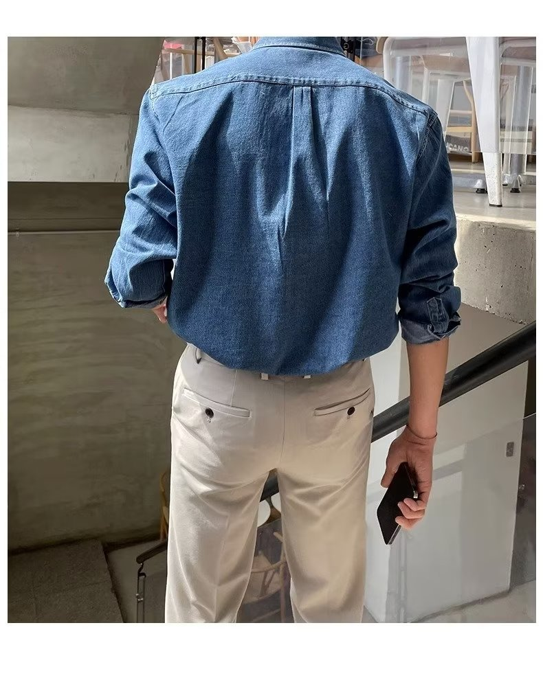Utility Denim Button-Up Shirt