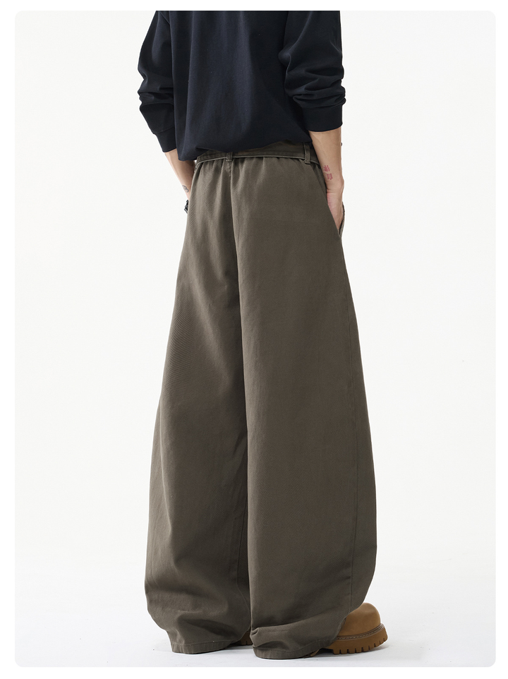 Wide Leg Belted Casual Pants