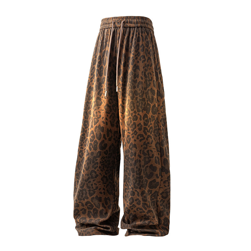 Leopard Print Relaxed Casual Pants