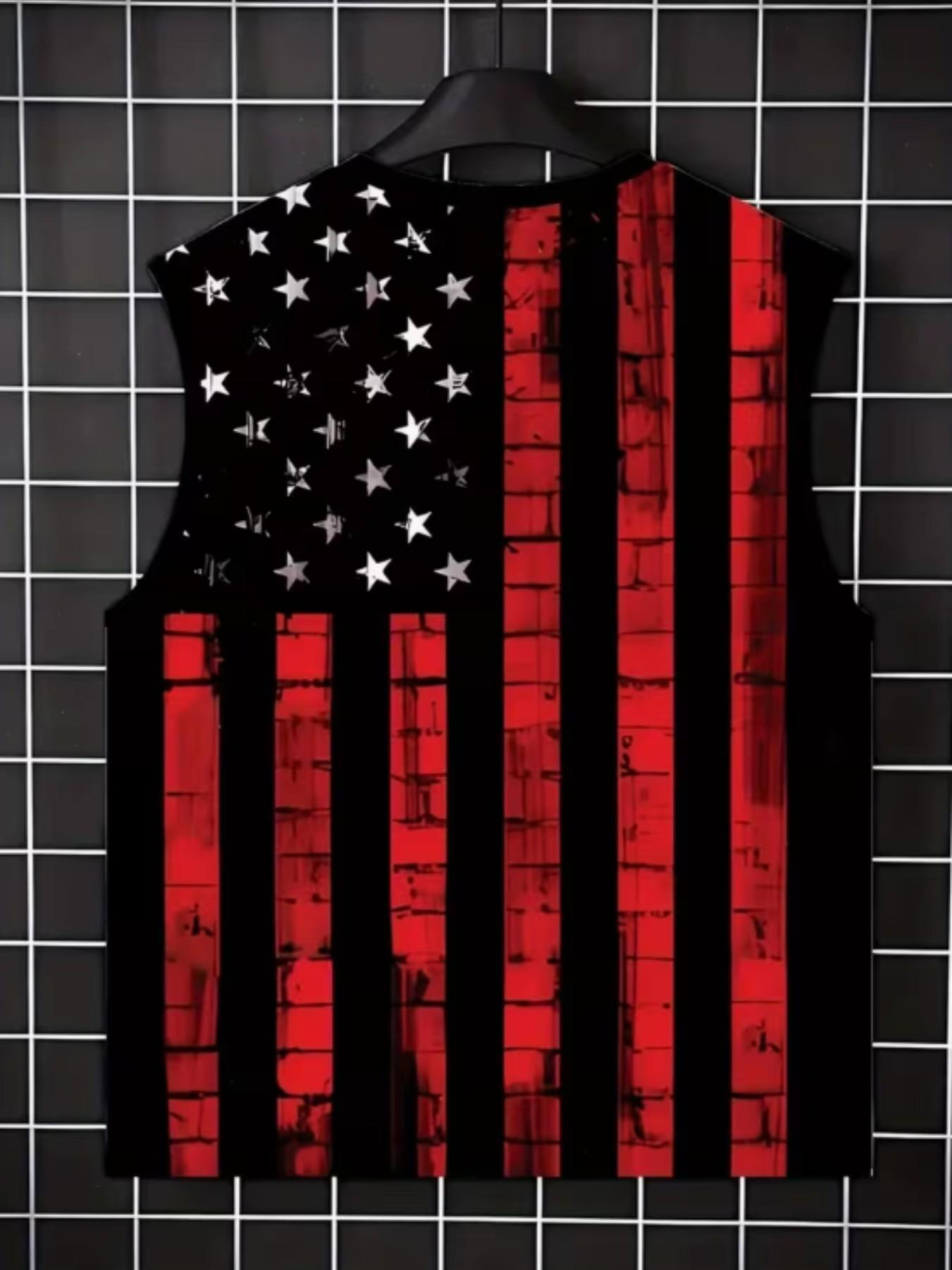 Men's 3D Flag Print Sleeveless Tank