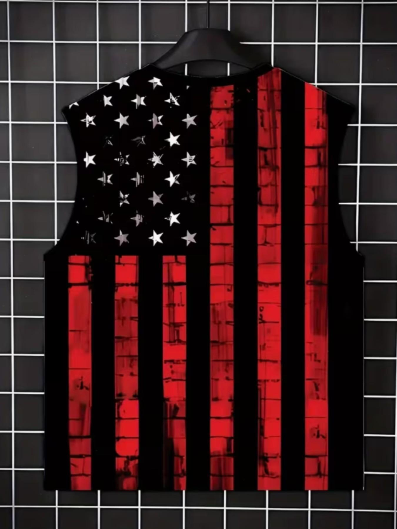 Men's 3D Flag Print Sleeveless Tank
