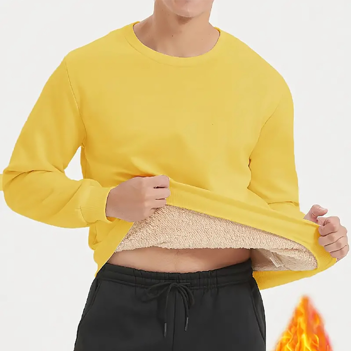 Fleece-Lined Crewneck Long Sleeve Top