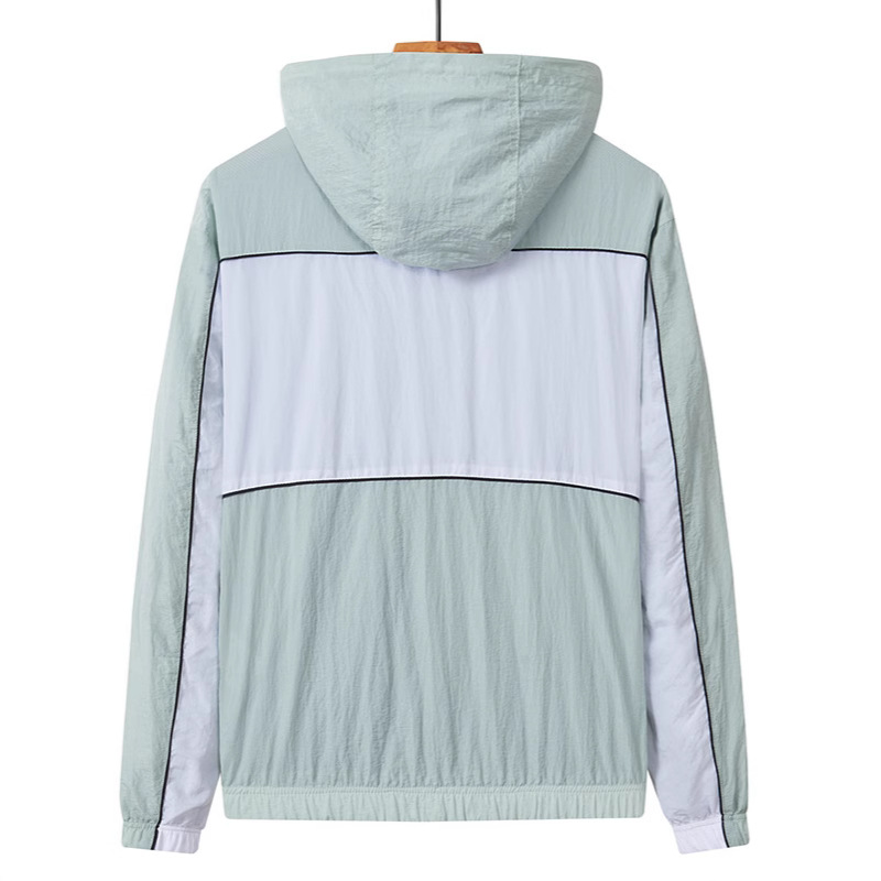 Contrast Line Windbreaker Hoodie