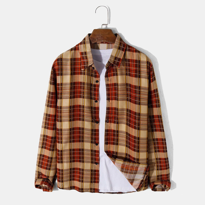 Vintage Plaid Button-Up Shirt