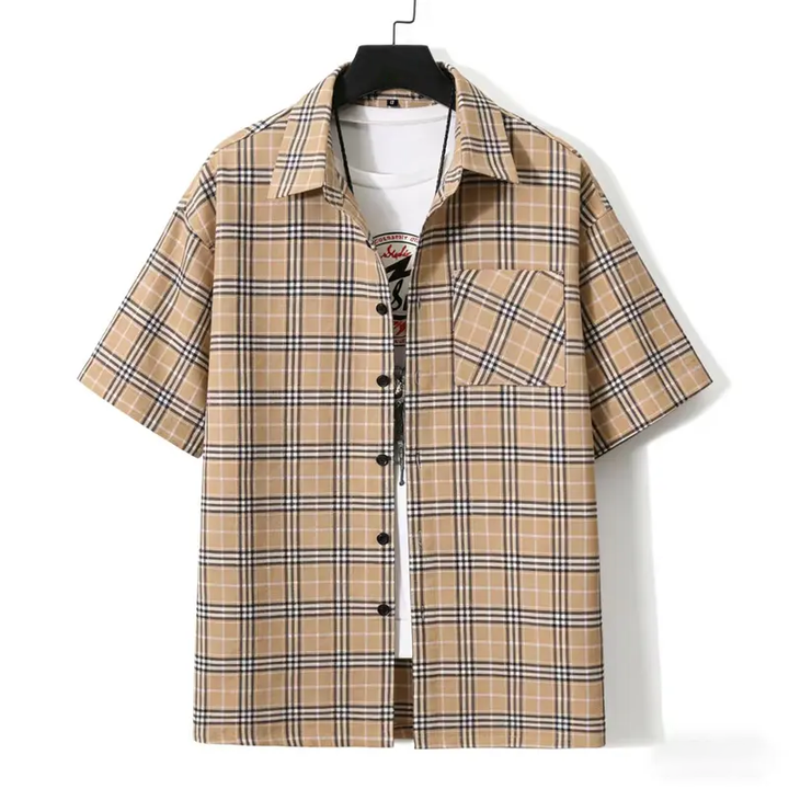 Vintage Plaid Loose-Fit Shirt