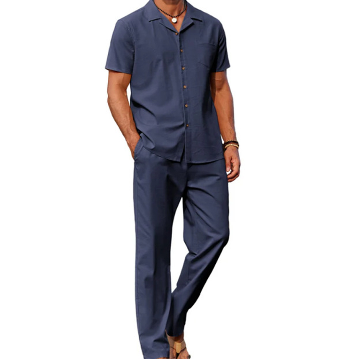 Casual Short Sleeve Shirt &amp; Pants Set