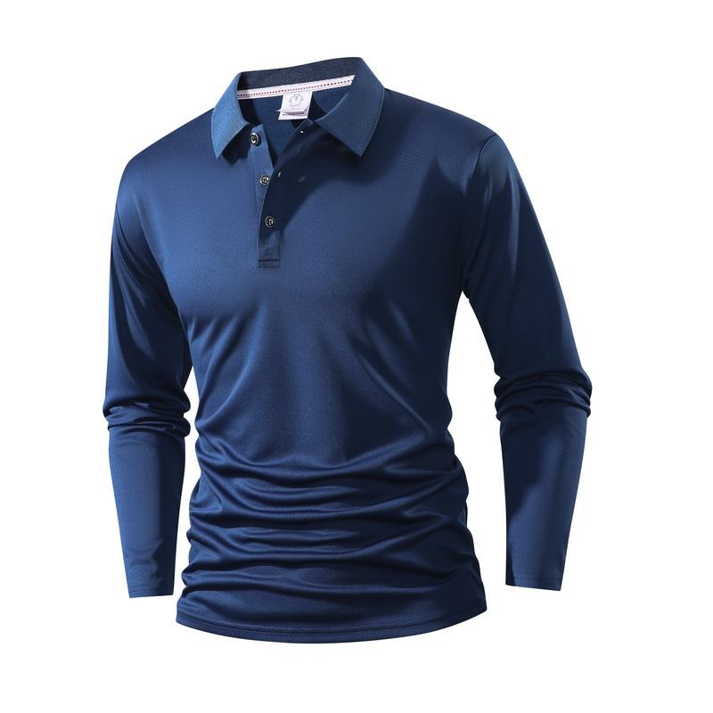 Men's Solid Long Sleeve Quick-Dry Polo