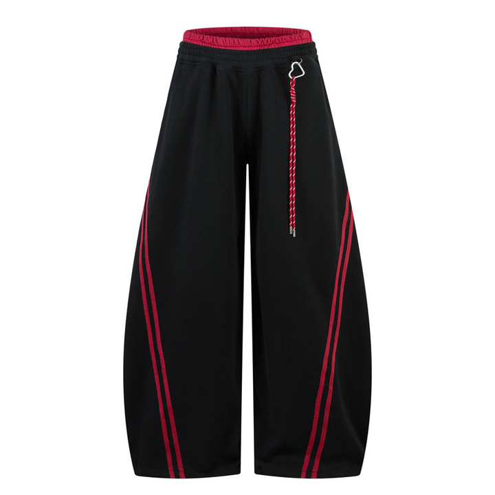 Wide Leg Side Stripe Sweatpants