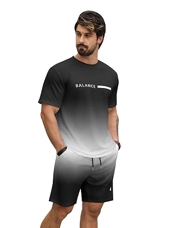 Men's Ombre Tee & Shorts Set