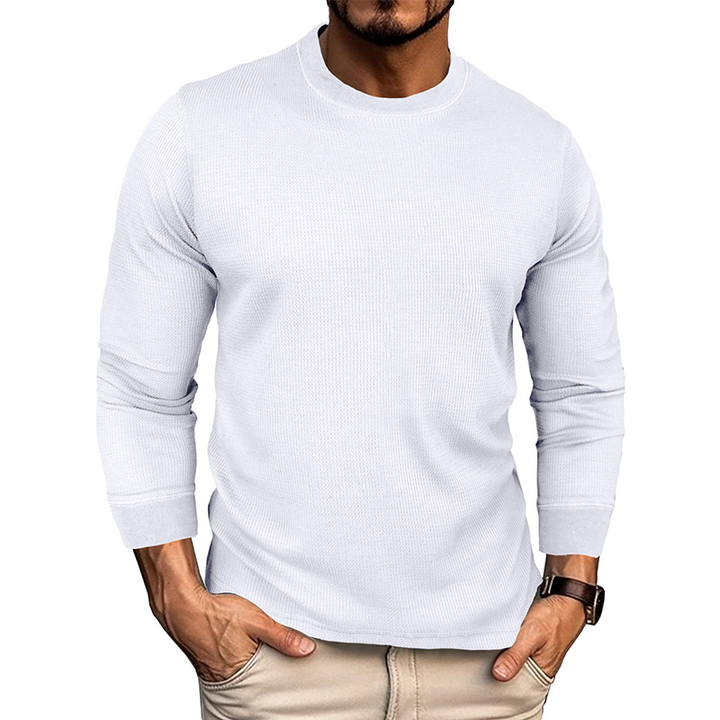 Textured Crewneck Long Sleeve Shirt