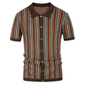 Men's Retro Short Sleeve Button Sweater