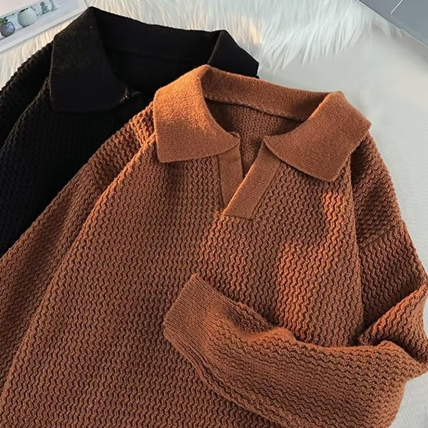 Solid Drop-Shoulder Knit Sweater