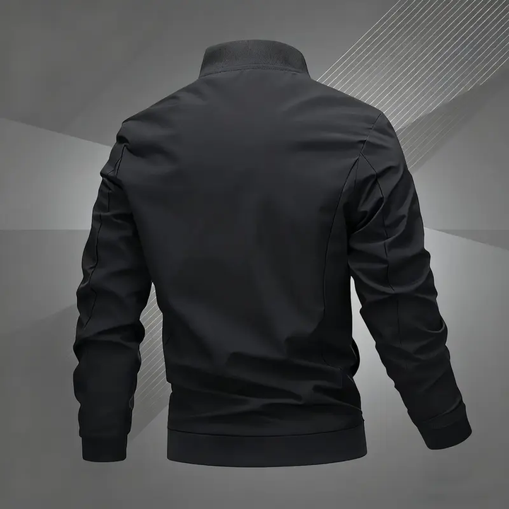 Embroidered Stand Collar Bomber Jacket
