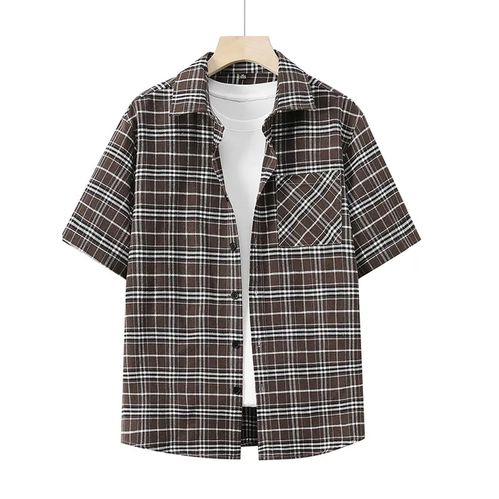 Vintage Plaid Loose-Fit Shirt