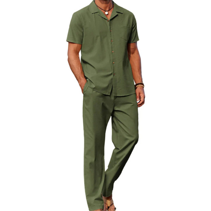 Casual Short Sleeve Shirt &amp; Pants Set