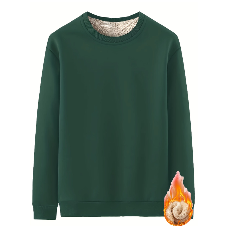 Fleece-Lined Crewneck Long Sleeve Top
