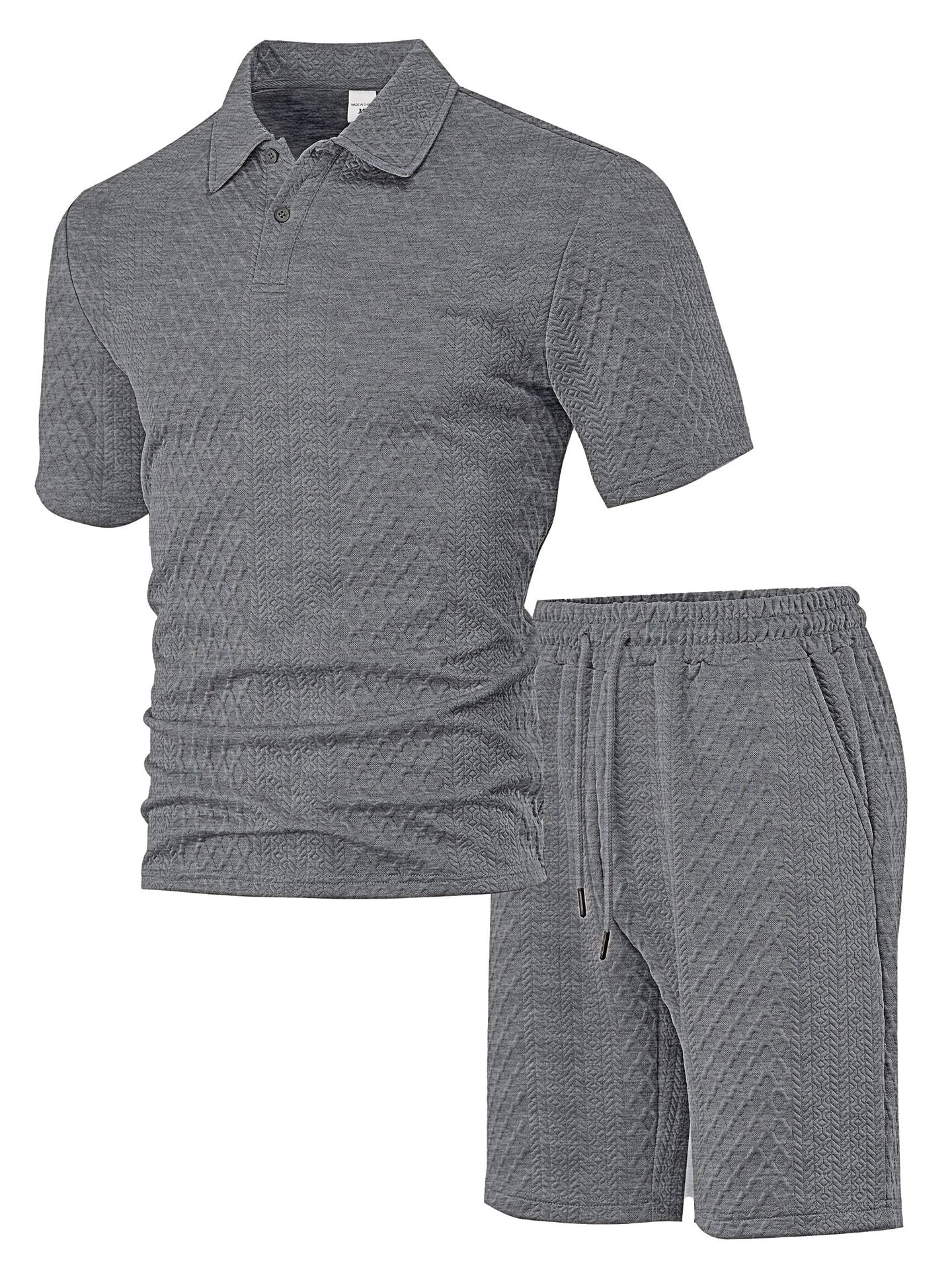 Men's Polo Shirt & Drawstring Shorts Set