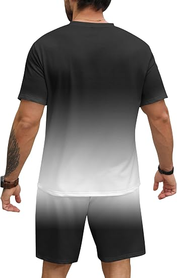 Men's Ombre Tee & Shorts Set