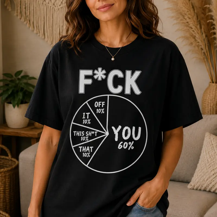 Sarcastic Pie Chart Graphic Black T-Shirt