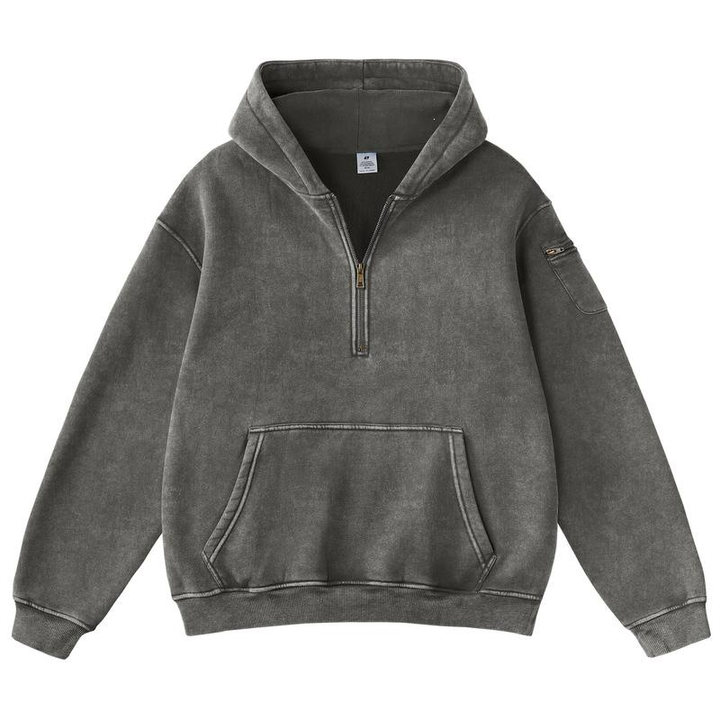 Vintage Half-Zip Hooded Pullover
