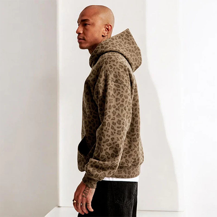 Leopard Print Pullover Hoodie