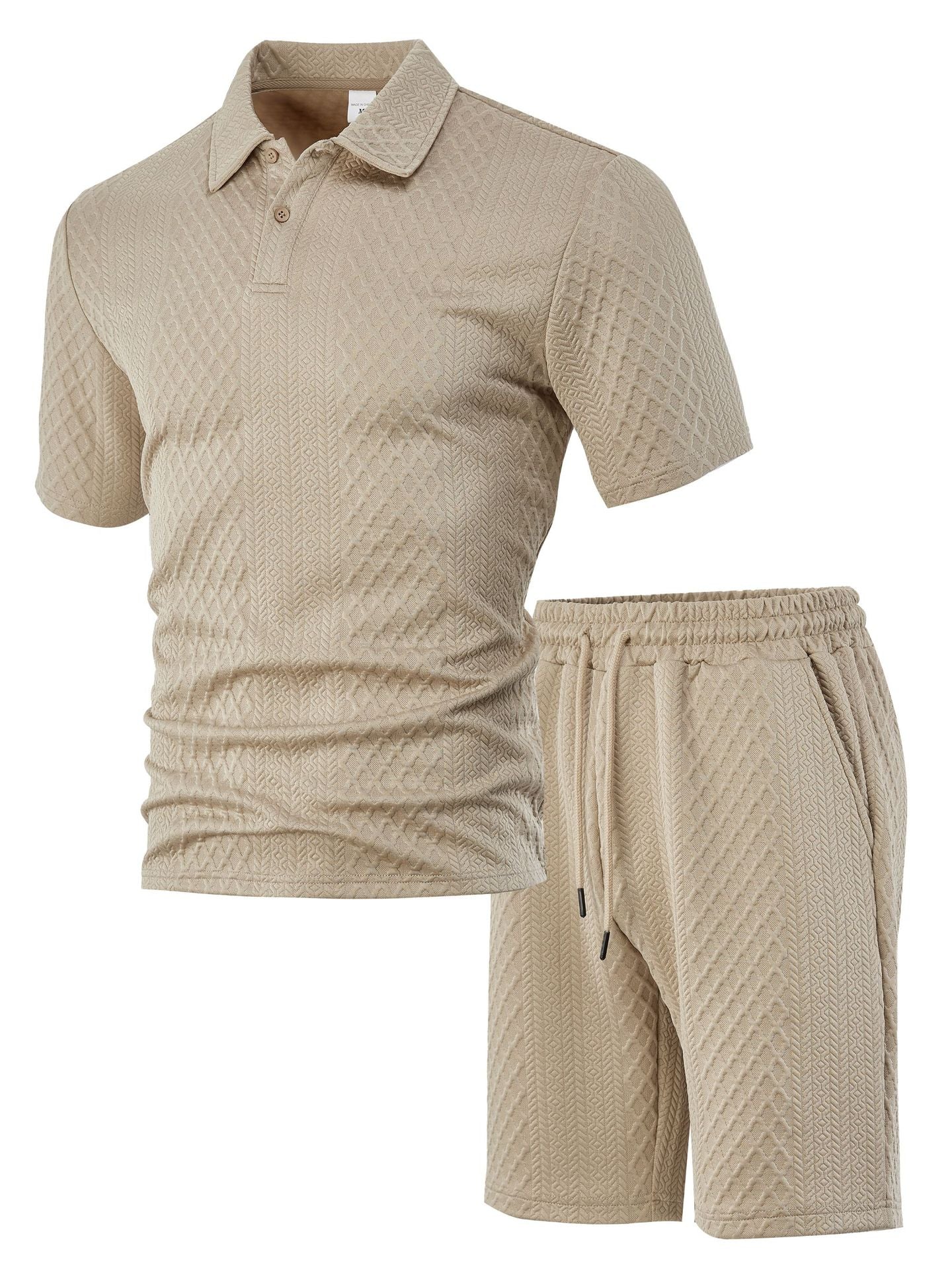 Men's Polo Shirt & Drawstring Shorts Set