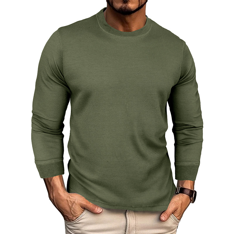 Textured Crewneck Long Sleeve Shirt