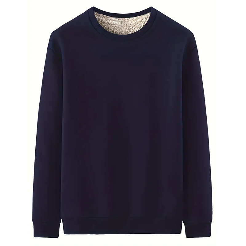 Fleece-Lined Crewneck Long Sleeve Top