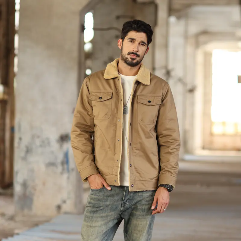 Fleece Lined Multi-Pocket Trucker Jacket