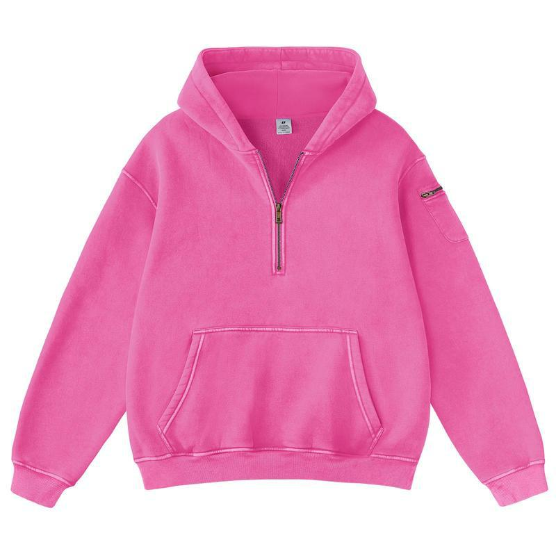 Vintage Half-Zip Hooded Pullover