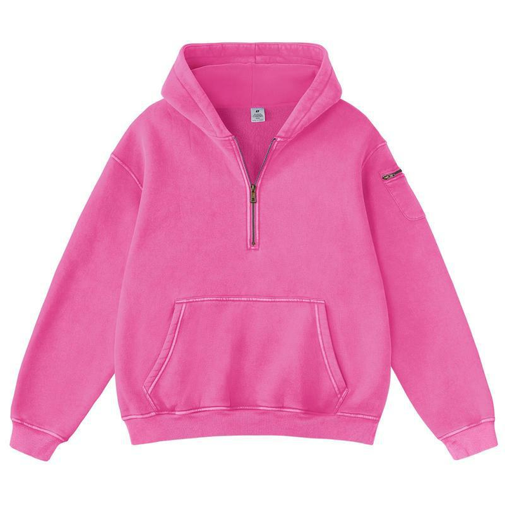 Vintage Half-Zip Hooded Pullover