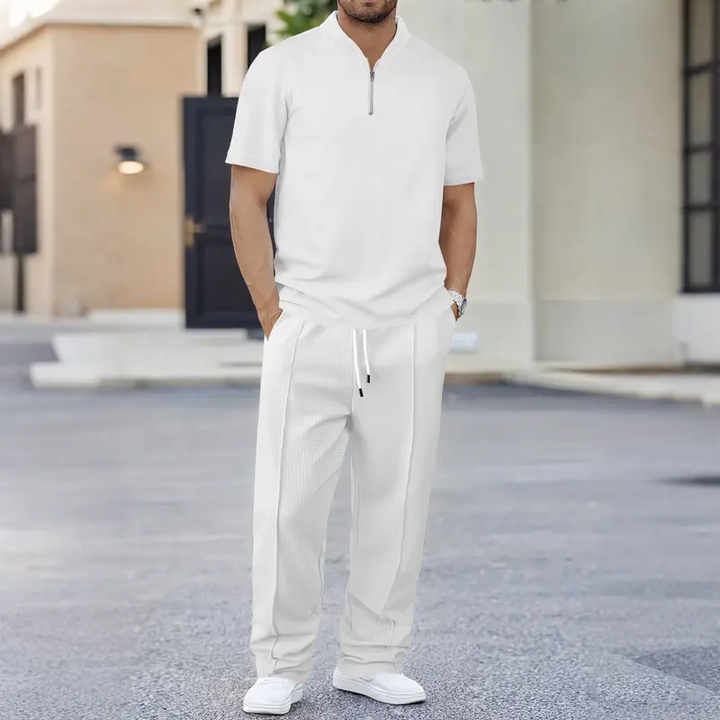 Zip Henley Shirt &amp; Pants Set