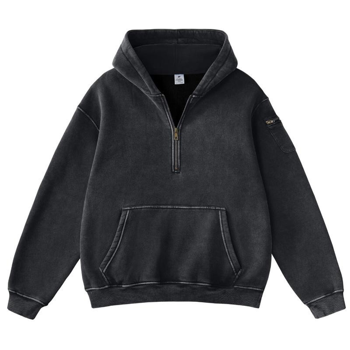 Vintage Half-Zip Hooded Pullover