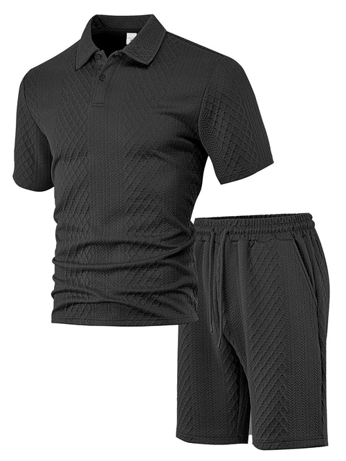 Men's Polo Shirt & Drawstring Shorts Set
