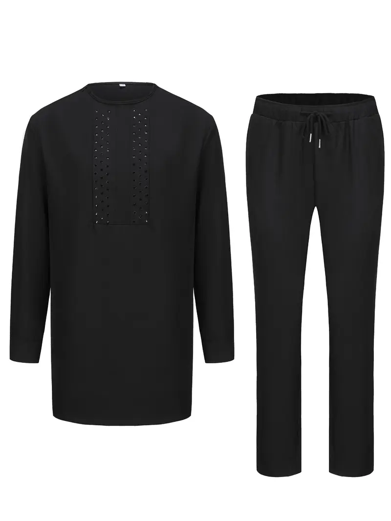 Men's Embroidered Kaftan Pants Set